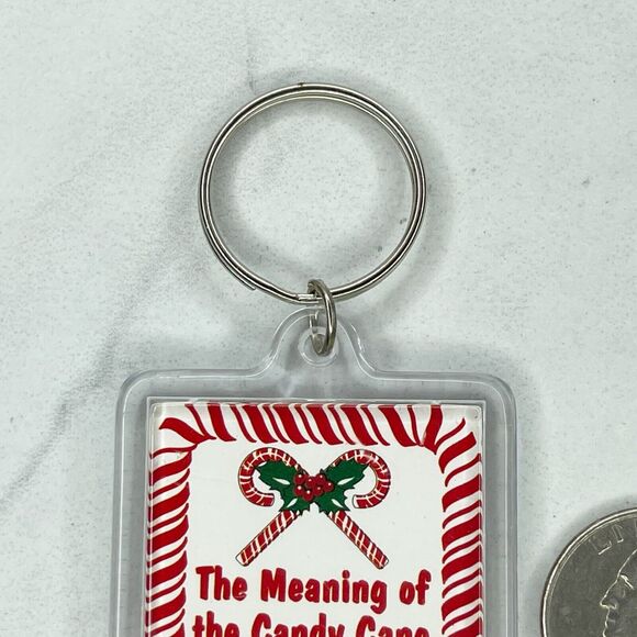 Jesus Meaning of Candy Cane Christmas Double Sided Keychain Keyring - Picture 3 of 6